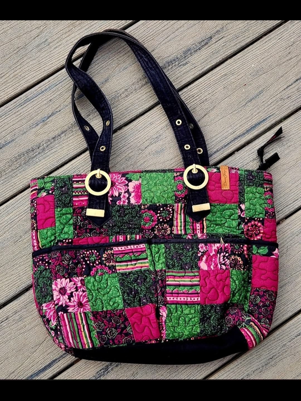 Donna Sharp Quilted Patchwork Shoulder Bag + Wallet Pink Multicolor